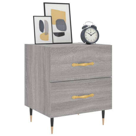 vidaXL Nachtkastjes 2 st 40x35x47,5 cm bewerkt hout grijs sonoma eiken afbeelding3 - 1