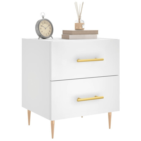vidaXL Nachtkastje 40x35x47,5 cm bewerkt hout wit afbeelding3 - 1