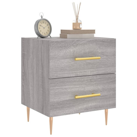 vidaXL Nachtkastje 40x35x47,5 cm bewerkt hout grijs sonoma eikenkleur afbeelding3 - 1