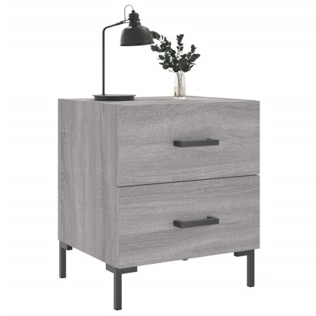 vidaXL Nachtkastje 40x35x47,5 cm bewerkt hout grijs sonoma eikenkleur afbeelding3 - 1