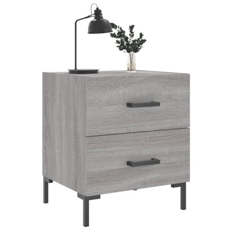 vidaXL Nachtkastjes 2 st 40x35x47,5 cm bewerkt hout grijs sonoma eiken afbeelding3 - 1