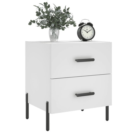 vidaXL Nachtkastje 40x35x47,5 cm bewerkt hout wit afbeelding3 - 1