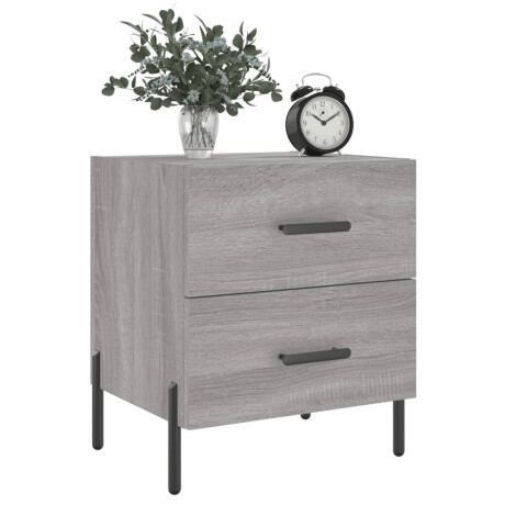 vidaXL Nachtkastje 40x35x47,5 cm bewerkt hout grijs sonoma eikenkleur afbeelding3 - 1