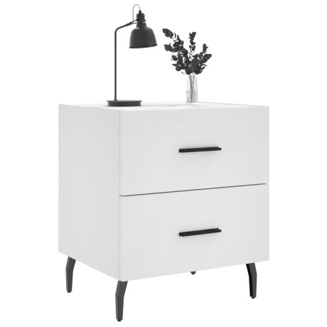 vidaXL Nachtkastje 40x35x47,5 cm bewerkt hout wit afbeelding3 - 1