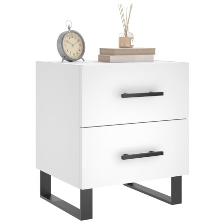 vidaXL Nachtkastje 40x35x47,5 cm bewerkt hout wit afbeelding3 - 1