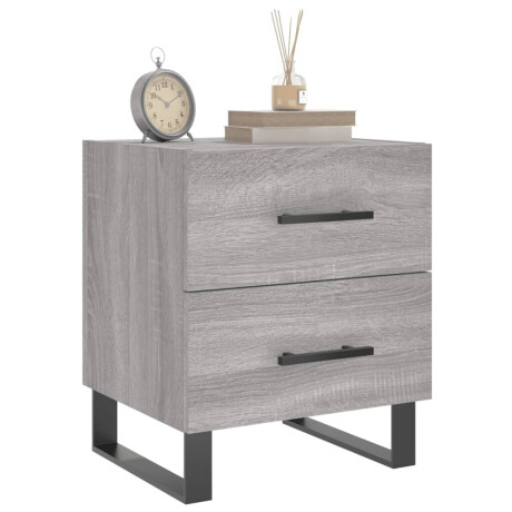 vidaXL Nachtkastje 40x35x47,5 cm bewerkt hout grijs sonoma eikenkleur afbeelding3 - 1