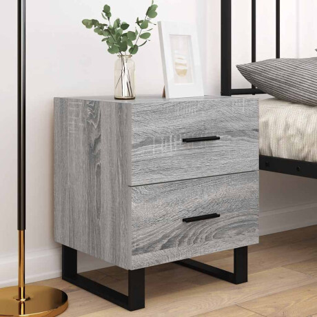 vidaXL Nachtkastjes 2 st 40x35x47,5 cm bewerkt hout grijs sonoma eiken afbeelding3 - 1