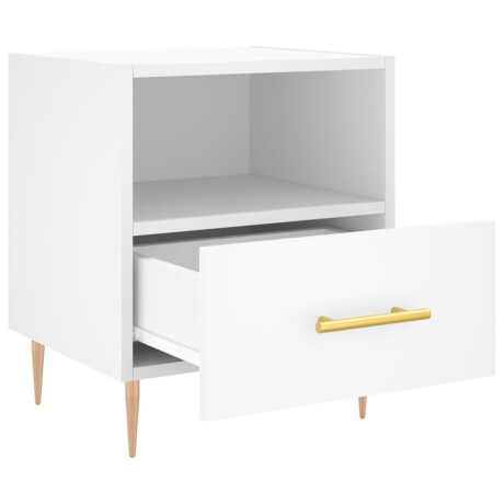 vidaXL Nachtkastje 40x35x47,5 cm bewerkt hout wit afbeelding3 - 1