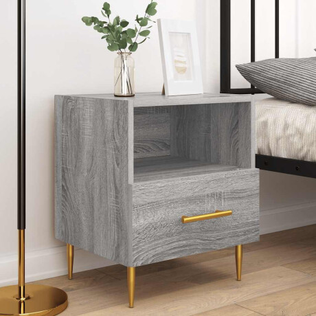vidaXL Nachtkastjes 2 st 40x35x47,5 cm bewerkt hout grijs sonoma eiken afbeelding3 - 1