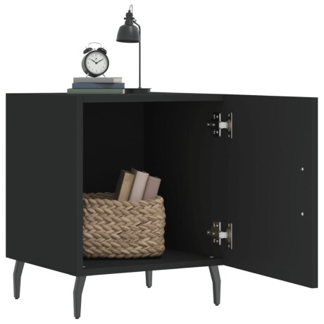 vidaXL Nachtkastje 40x40x50 cm bewerkt hout zwart afbeelding3 - 1