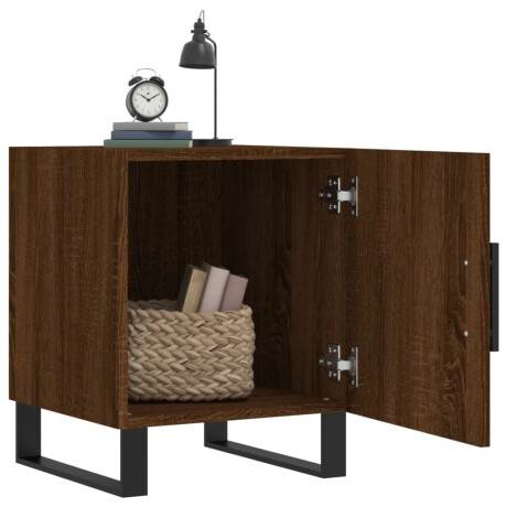 vidaXL Nachtkastjes 2 st 40x40x50 cm bewerkt hout bruin eikenkleur afbeelding3 - 1