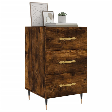 vidaXL Nachtkastje 40x40x66 cm bewerkt hout gerookt eikenkleurig afbeelding3 - 1