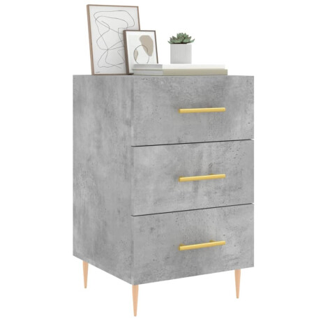 vidaXL Nachtkastje 40x40x66 cm bewerkt hout betongrijs afbeelding3 - 1