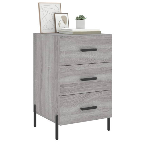 vidaXL Nachtkastje 40x40x66 cm bewerkt hout grijs sonoma eikenkleurig afbeelding3 - 1