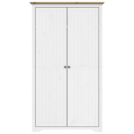 vidaXL Kledingkast BODO 99x53,5x173 cm massief grenenhout wit bruin afbeelding3 - 1