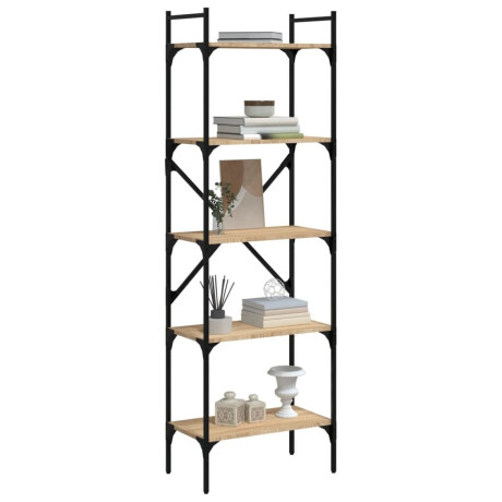vidaXL Boekenkast 5-laags 56x31,5x174 cm bewerkt hout sonoma eiken afbeelding3 - 1