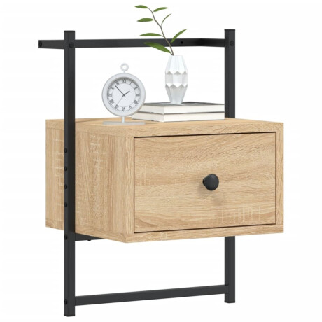 vidaXL Nachtkastje wandgemonteerd 35x30x51 cm hout sonoma eikenkleurig afbeelding3 - 1