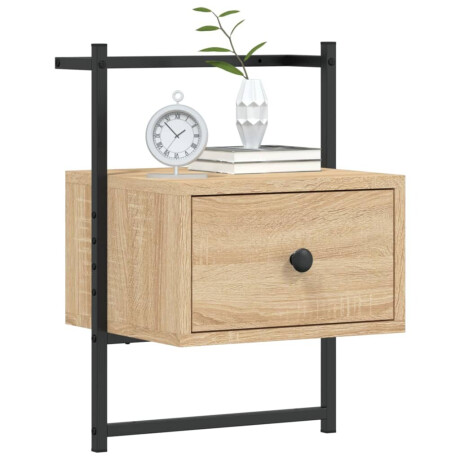 vidaXL Nachtkastjes 2 st wandgemonteerd 35x30x51 cm hout sonoma eiken afbeelding3 - 1