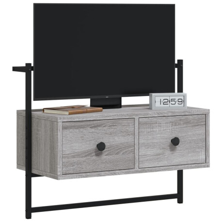 vidaXL Tv-meubel wandgemonteerd 60,5x30x51 cm hout grijs sonoma eiken afbeelding3 - 1
