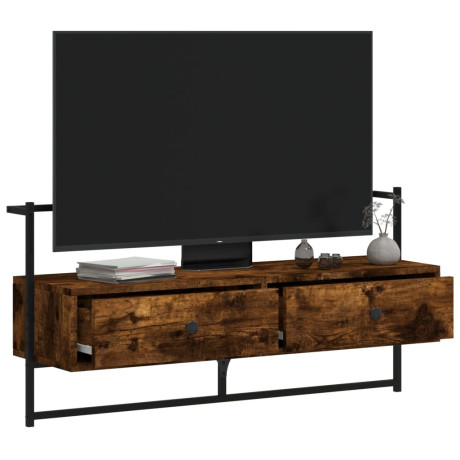 vidaXL Tv-meubel wandgemonteerd 100,5x30x51 cm hout gerookt eikenkleur afbeelding3 - 1