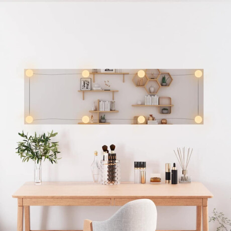 vidaXL Wandspiegel met LED's rechthoekig 30x100 cm glas afbeelding3 - 1