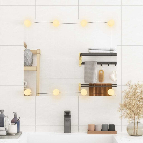 vidaXL Wandspiegel met LED's rechthoekig 50x60 cm glas afbeelding3 - 1