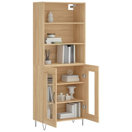 vidaXL Hoge kast 69,5x34x180 cm bewerkt hout sonoma eikenkleurig afbeelding3 - 1