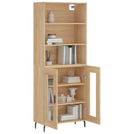 vidaXL Hoge kast 69,5x34x180 cm bewerkt hout sonoma eikenkleurig afbeelding3 - 1