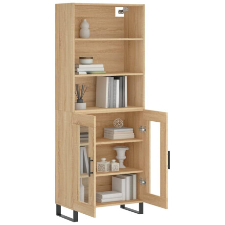vidaXL Hoge kast 69,5x34x180 cm bewerkt hout sonoma eikenkleurig afbeelding3 - 1