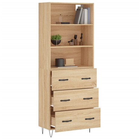 vidaXL Hoge kast 69,5x34x180 cm bewerkt hout sonoma eikenkleurig afbeelding3 - 1