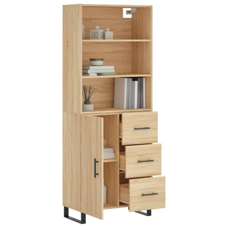 vidaXL Hoge kast 69,5x34x180 cm bewerkt hout sonoma eikenkleurig afbeelding3 - 1