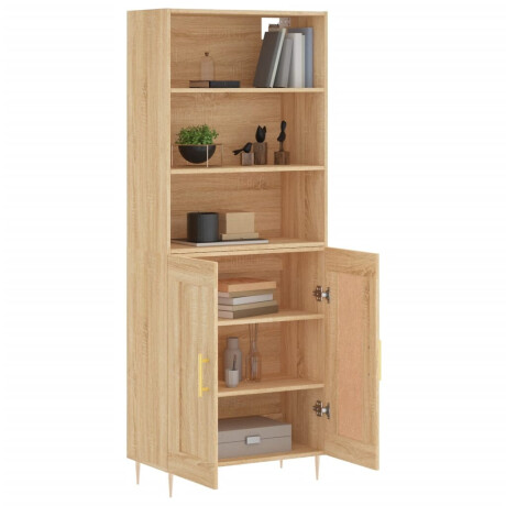 vidaXL Hoge kast 69,5x34x180 cm bewerkt hout sonoma eikenkleurig afbeelding3 - 1
