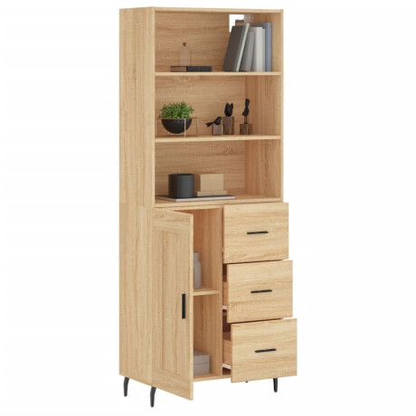 vidaXL Hoge kast 69,5x34x180 cm bewerkt hout sonoma eikenkleurig afbeelding3 - 1