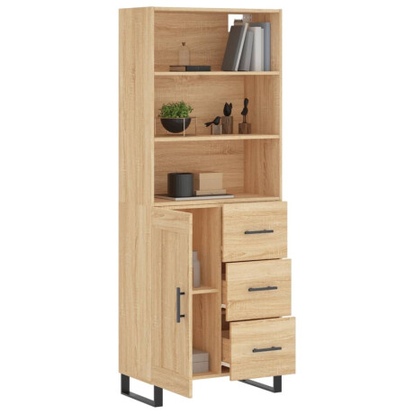 vidaXL Hoge kast 69,5x34x180 cm bewerkt hout sonoma eikenkleurig afbeelding3 - 1