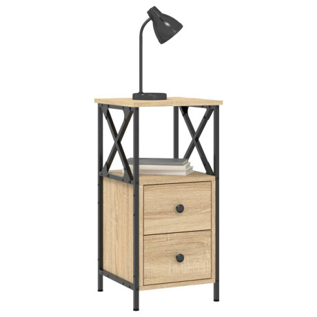 vidaXL Nachtkastje 34x35,5x70 cm bewerkt hout sonoma eikenkleurig afbeelding3 - 1