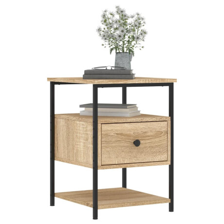 vidaXL Nachtkastje 40x42x56 cm bewerkt hout sonoma eikenkleurig afbeelding3 - 1