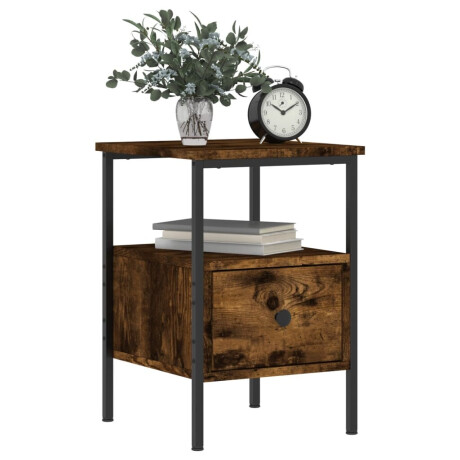 vidaXL Nachtkastje 34x36x50 cm bewerkt hout gerookt eikenkleurig afbeelding3 - 1