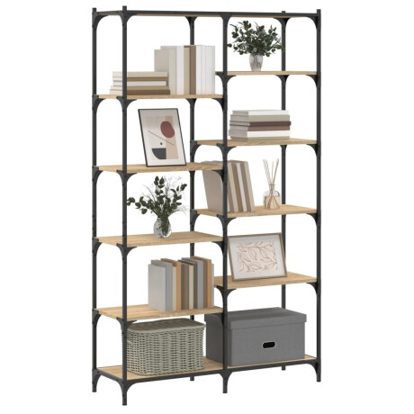 vidaXL Boekenrek 100x32x170 cm bewerkt hout en ijzer sonoma eikenkleur afbeelding3 - 1
