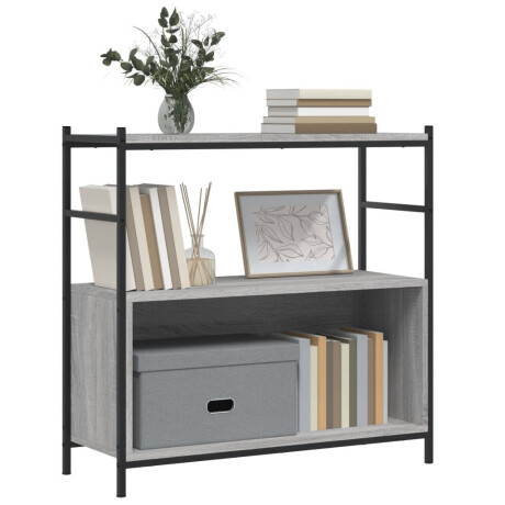 vidaXL Boekenrek 80x30x78,5 cm bewerkt hout en ijzer grijs sonoma afbeelding3 - 1