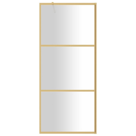 vidaXL Inloopdouchewand transparant 90x195 cm ESG-glas goudkleurig afbeelding3 - 1