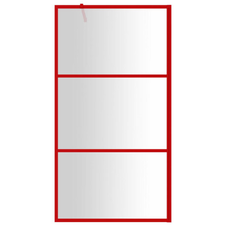 vidaXL Inloopdouchewand transparant 100x195 cm ESG-glas rood afbeelding3 - 1