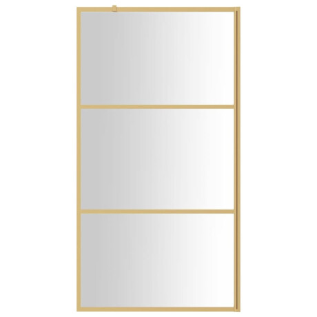 vidaXL Inloopdouchewand transparant 100x195 cm ESG-glas goudkleurig afbeelding3 - 1