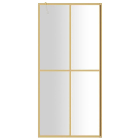vidaXL Inloopdouchewand transparant 90x195 cm ESG-glas goudkleurig afbeelding3 - 1