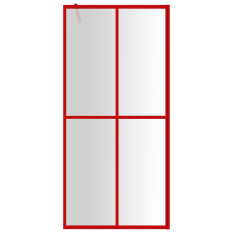 vidaXL Inloopdouchewand transparant 100x195 cm ESG-glas rood afbeelding3 - 1