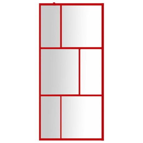 vidaXL Inloopdouchewand transparant 80x195 cm ESG-glas rood afbeelding3 - 1