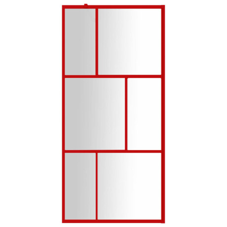 vidaXL Inloopdouchewand transparant 90x195 cm ESG-glas rood afbeelding3 - 1