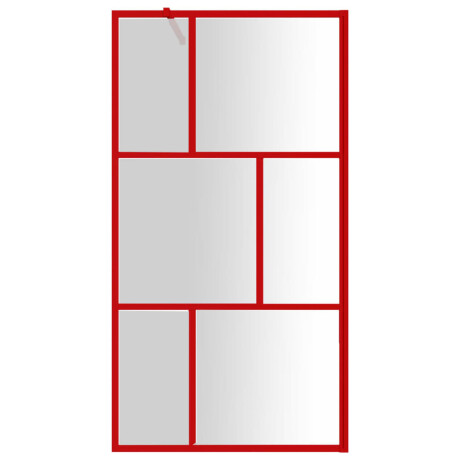 vidaXL Inloopdouchewand transparant 100x195 cm ESG-glas rood afbeelding3 - 1
