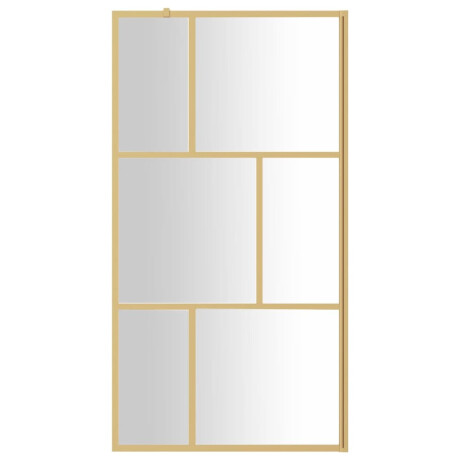 vidaXL Inloopdouchewand transparant 100x195 cm ESG-glas goudkleurig afbeelding3 - 1