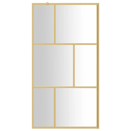 vidaXL Inloopdouchewand transparant 115x195 cm ESG-glas goudkleurig afbeelding3 - 1