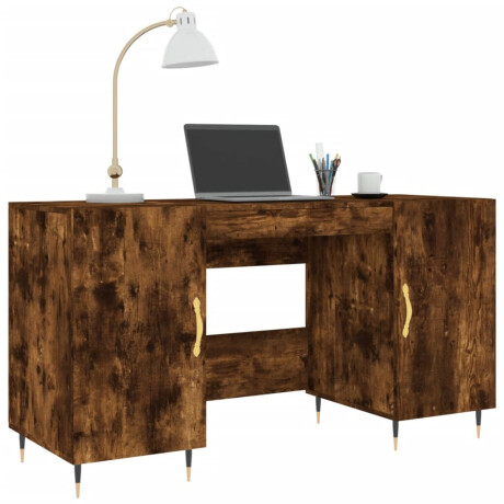 vidaXL Bureau 140x50x75 cm bewerkt hout gerookt eikenkleurig afbeelding3 - 1